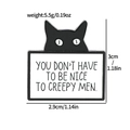 Black cat dagger enamel pin with YOU DON'T HAVE TO BE NICE TO CREEPY MEN slogan - Black Cat You Don't Have To Be Nice
