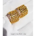 Boucles d'oreilles en émail doré vintage avec texture perlée de 2,2 cm par 1,5 cm - Style 5
