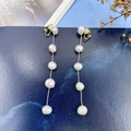 Boucles d'oreilles pendantes en argent S925 avec perles baroques et placage d'or - Boucles d'oreilles clips - 5 perles d'eau douce / Or