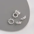 Silver crown spacer beads with red and green zircon stones for DIY jewelry making - 9# Crown Spacer / 10x4mm / Silver