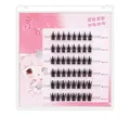 Self-adhesive cluster eyelashes in Spike Wheat style with pink packaging case - Glue-Free Tapered Wheat Ear