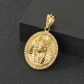 Colgante Anubis dorado con diamantes de imitación brillantes y diseño egipcio - Solo Colgante (Sin Cadena) / Dorado
