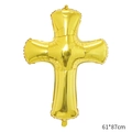 Golden cross aluminum foil balloon for birthday party decorations, size 61x87cm - Cross Gold