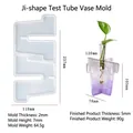 Macro view of silicone mold for DIY hydroponic test tube flower vase showing dimensions - Ji Shape Test Tube Vase Mold