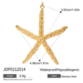 Gouden zeester hanger van roestvrij staal, waterbestendig en hypoallergeen sieraad - Grote Zeester(JDP0212014)