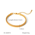 Vista detallada de la pulsera de cadena trenzada de oro de 18K con medidas y peso - Pulsera de Cadena Trenzada (HC-B20072)
