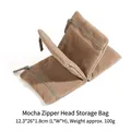 Mocha Leder-Schmucktasche mit Falt-Organizer-Schichten und samtiger Textur - Mokka Aufbewahrungstasche