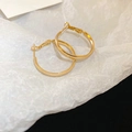 Minimalist round golden earrings with high-polish metallic finish for daily wear - 63# Silver Earring Post - Gold - Small