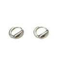 Polished S925 sterling silver chunky hoop earrings for women with sleek finish - Thick Round Hoop Earrings (SE2259) / Bright Silver