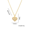 Gold heart pendant necklace with micro-paved zircons and 40+5cm adjustable chain - Gold Heart Necklace