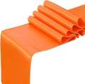 Luxurious orange satin table runner with elegant draped folds for wedding decor - 30x275cm / Orange