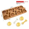 Brown silicone Halloween mold featuring eyeball and bone shapes for candy and chocolate - Bone CM-153 / Brown