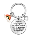 Llavero de acero inoxidable con arcoíris y corazón con cita en alemán para los colegas - Estilo Corazón Arcoíris Colega Alemán (t67.3) / 30MM