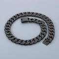 Hip hop black electroplated 24mm Cuban link chain necklace with polished finish - Black Smooth / Necklace 72cm