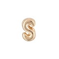 Polished KC gold bubble letter S pendant with minimalist 3D fluid metal design - Letter S / Gold