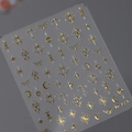 3D-Goldnägelaufkleber mit Mond- und Sternmustern, Modell M-175 für Nailart - Bronzieren Gold Stil (M-175)