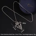 Men's punk tiger head and skull pendant necklace in antique silver stainless steel - Tiger Skull
