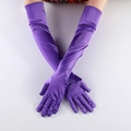 Lange lila Satin-Handschuhe für Damen, elegant für Abendmode und Halloween-Cosplay - Einheitsgröße / Lila