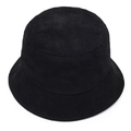 Klassischer schwarzer Cord-Anglerhut für Damen und Herren mit feiner Streifentextur - Verstellbar / Schwarz