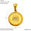 18K gold plated evil eye star pendant necklace in waterproof stainless steel - Evil Eye Style (SP615G)