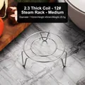 Support de cuisson vapeur moyen en inox, trois pieds, diamètre 110 mm et hauteur de 45 mm - Fil 2,3mm 12# Moyen (Diam 11cm/Haut 4,5cm)