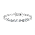 Elegant S925 sterling silver bracelet with sparkling heart-shaped cubic zirconia - 5mm Heart-shaped Platinum Jewelry 16.5cm Long Approximately 10g.