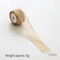Golden striped sheer organza ribbon 2.4cm wide for Christmas gift DIY bows - 2.4cm Gold Striped Sheer Chiffon Ribbon (6 Yards)