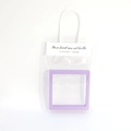 Square purple jewelry display frame with transparent film and elegant gift bag - Plastic Handbag / Neutral Transparent