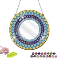 DIY diamond painting makeup mirror kit with mandala pattern and colorful beads - Mandala Style 1