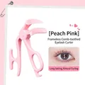 Peach pink frameless eyelash curler with comb teeth for separated lash curling - Rimless Comb Peach Pink