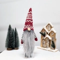 Gnome de Noël en peluche avec bonnet tricoté et longue barbe pour décoration de fête - Gnome Tricoté Avec Mains (Style A)