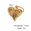 Anillo de corazón en acero inoxidable bañado en oro 18k con textura martillada y abierto - Dorado