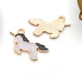 Ciondolo a forma di unicorno in smalto fai-da-te con bordi dorati per bracciali fatti a mano - Unicorno che Corre