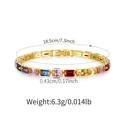 Bohemian style 18K gold plated tennis bracelet featuring colorful rectangular zircons - 18K Gold