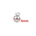 DIY jewelry 6mm polished silver stainless steel solid bead charm for necklace - Steel Color 6mm Polished Bead with Open Ring