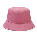 Detailed view of pink cotton bucket hat with reinforced parallel stitching on the brim - M (56-58cm) / Dusty Pink