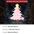 Pink Christmas tree static window sticker with Merry Christmas text for festive glass decor - Small [45*60CM] / Pink Christmas Tree [Static Cling Glue-Free]