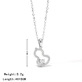 Collana in argento con ciondolo a forma di zucca, gemma verde smeraldo e cristalli - Argento-Strass Bianchi