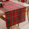 Chemin de table de Noël avec motif à carreaux rouge et vert sur une table en bois - 40*180CM / Carreaux Rouge Vif