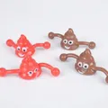 Lustiges Emoji-Kot-Schleuder-Spielzeugset in Rot und Braun zum Stressabbau - Farbiges Kot-Projektil
