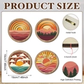 Detail view of wooden wall decor layers with dimensions and metal hanging hook feature - Vintage Nature Landscape Style (Y26Y90156_Q)