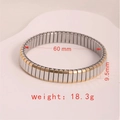 Two-tone silver and gold stretch bracelet, 60mm diameter and 9.5mm width stainless steel - J013-1 Silver Gold Band