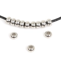 Polished stainless steel flat round spacer beads for DIY jewelry making and necklaces - 5x3mm Spacer Bead (1.5mm Hole) (20 Pieces/Pack)