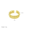 Detail view of 18k gold heart ring with dimensions 20mm inner diameter and 3.4g weight - Adjustable Open / Multi-layer Beads Hollow Style (DR240539-D)