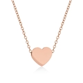 Collier avec pendentif cœur en or rose poli pour femme avec finition miroir minimaliste - Or rose