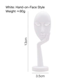 Scultura moderna bianca viso e mano in resina decorazione casa regalo di nozze - Mini Presa del Viso / Bianco