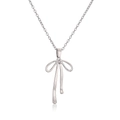Collier minimaliste avec pendentif nœud en argent et surface lisse réfléchissante - Argenté
