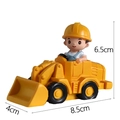 Yellow cartoon excavator cake topper with dimensions 6.5cm height and 8.5cm length - Excavator with Yellow Hat A