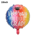Close-up of 18 inch gradient foil balloon with Hooray YOU DID IT GRAD graduation message - 18 Inch Graduation Round Balloon - Gradient