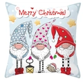 Detail view of Christmas gnome pillowcase featuring a cute cartoon dwarf and holiday text - Style 8